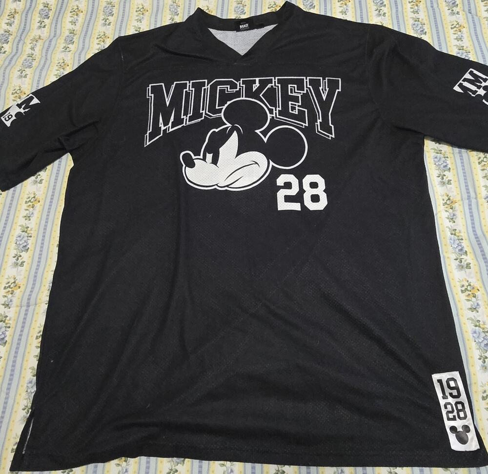 Disney Mickey Mouse 1928 Black Jersey T Shirt Mens 2XL